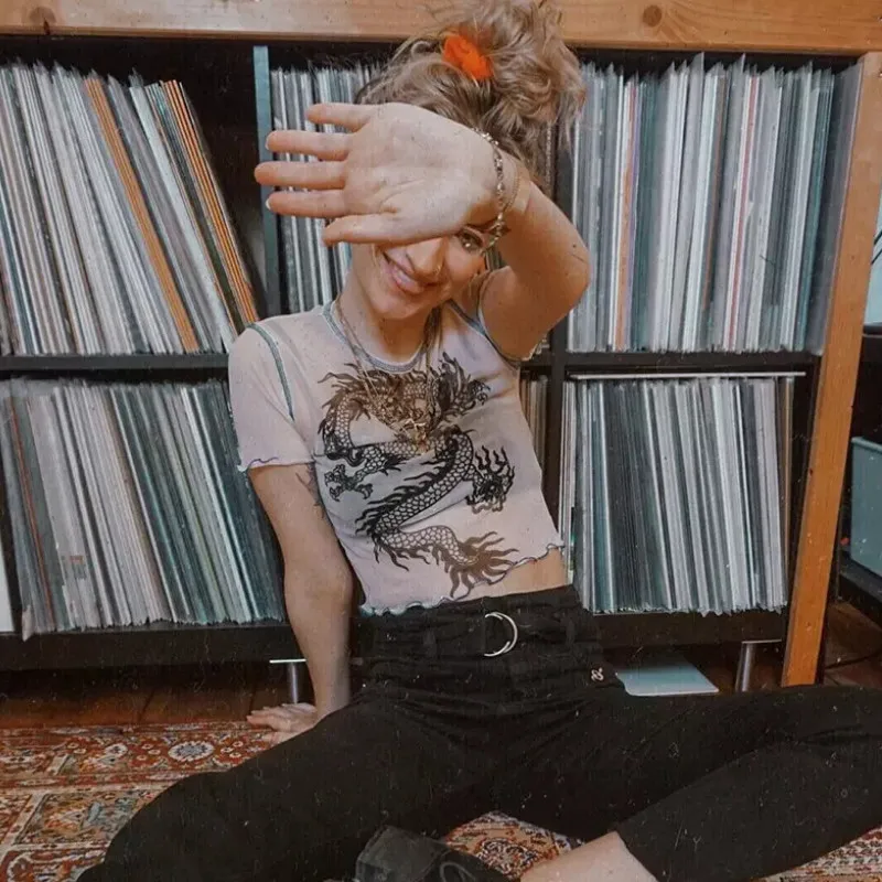 2019 Сексуальная Женская Прозрачная Футболка с принтом дракона Женский облегающий