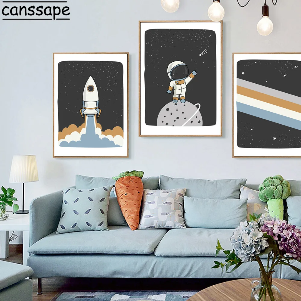 Детская Настенная картина в космическом стиле рисунок на стену виде планеты