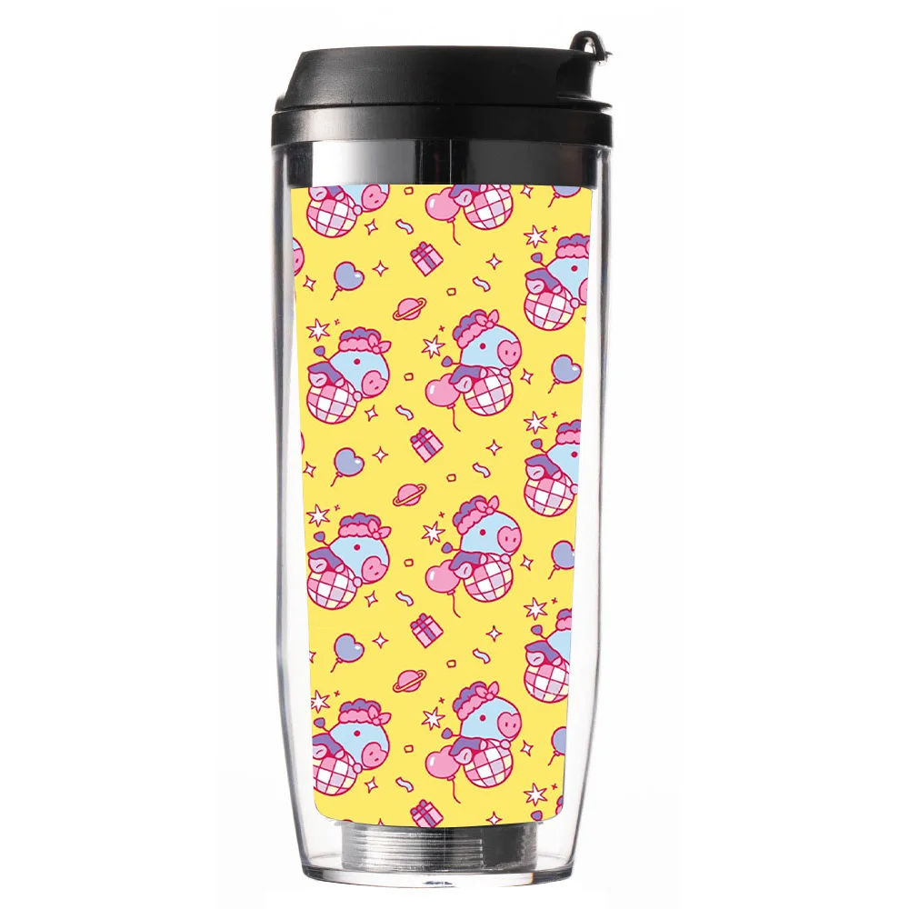 Kpop Bangtan Boys фотография печатная Женская 12oz Kawaii Двойная Стенка изолированные