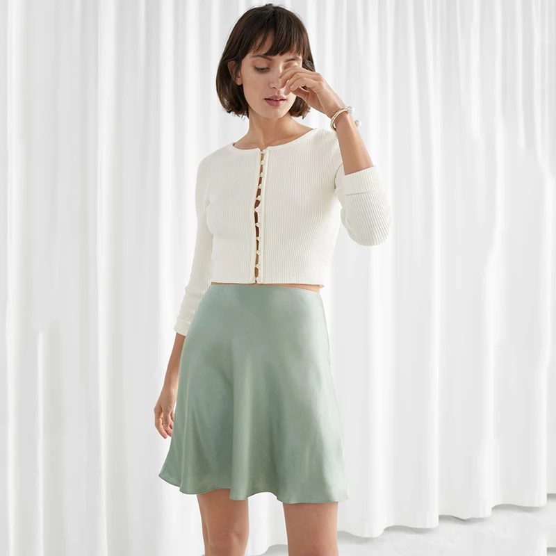 Юбка женская трапециевидная на молнии однотонная летняя|Женские юбки| |