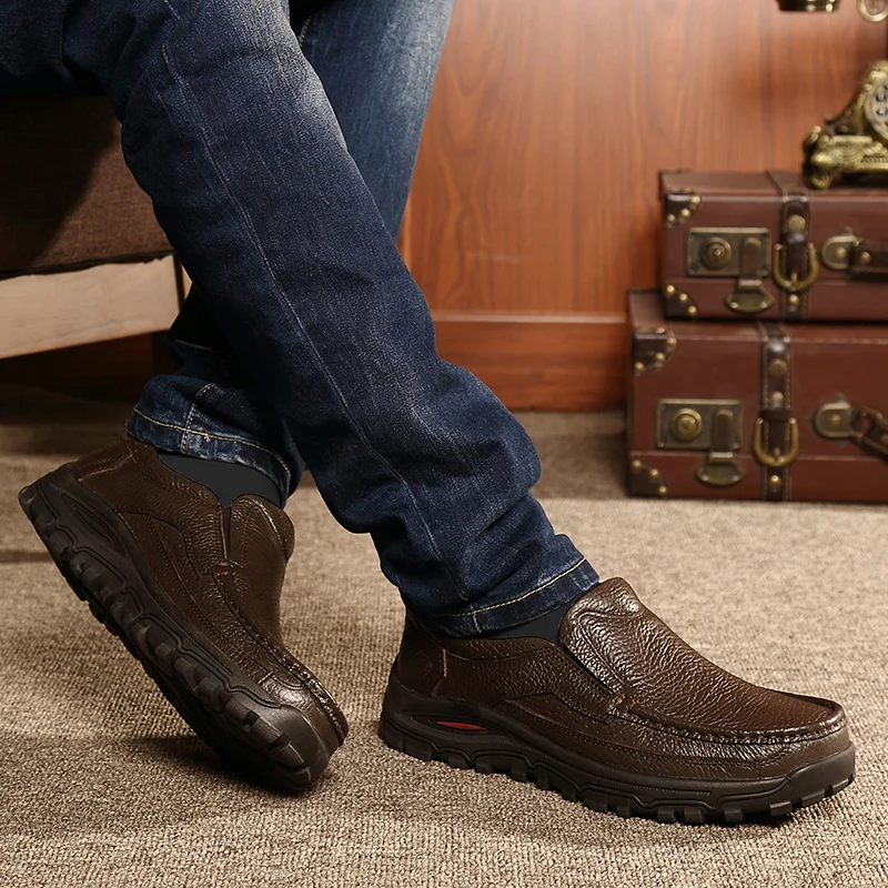 Мужская обувь из натуральной кожи Модные итальянские кожаные мужские лоферы