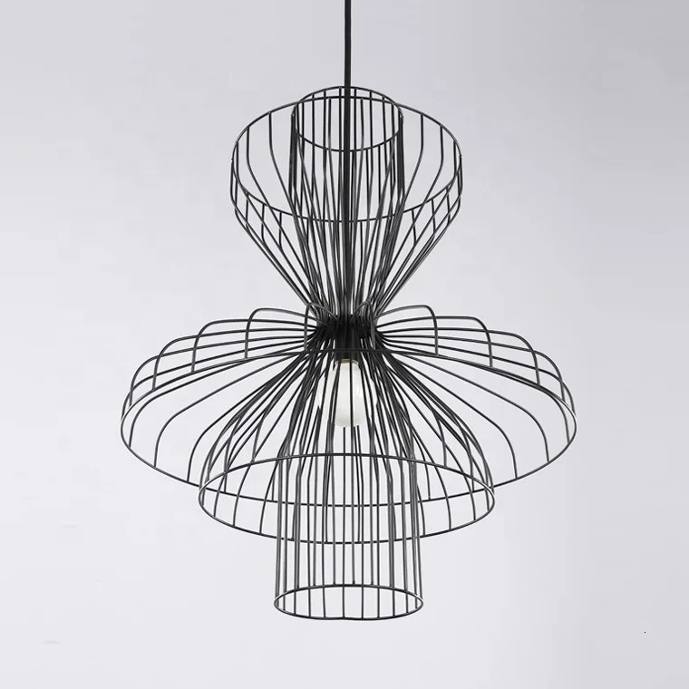 Винтажная промышленная Подвесная лампа с металлическими стержнями люстра в