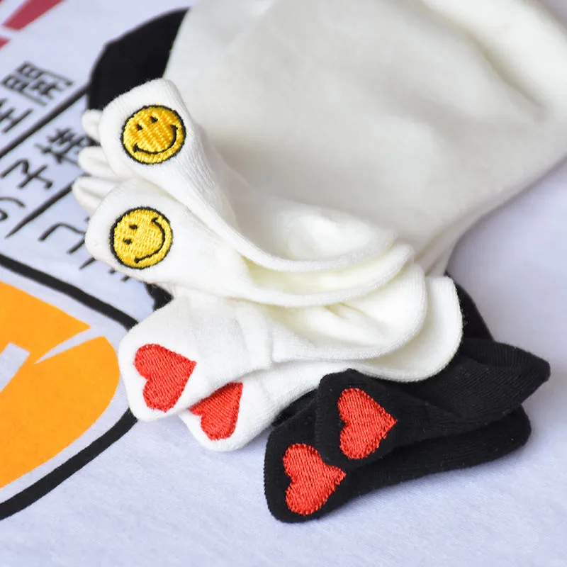 Harajuku женские носки новый мультфильм милый хлопок мода японский любовь улыбка