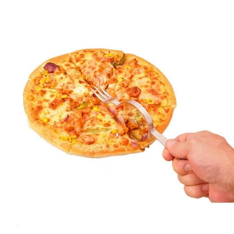 

Pizza Knife Household 430 Food Grade Stainless Steel Pizza Knife With Fork Dual-Use Tableware Portable Pizza Tools