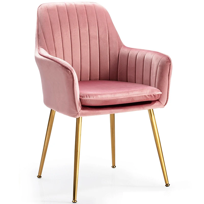 

Accent Upholstered Arm Chair Gold Steel Legs Ergonomic Structure Curved Design Backrest Soft Sponge Cushion Living Room Chairs