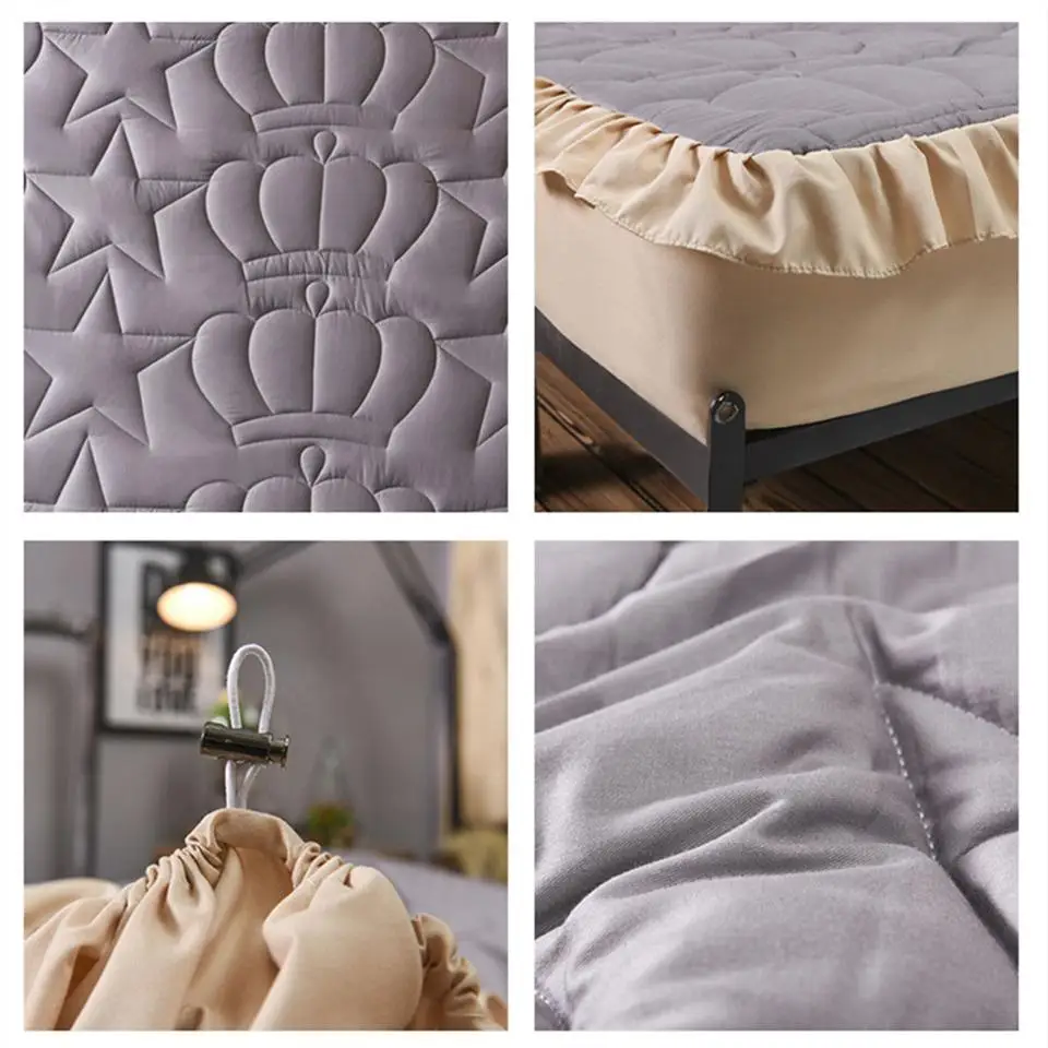 

30 Bedspread Sheets For Bed Ruffle Quilted Bed Fitted Sheets Pure Color Adjustable Elastic Sheet Mattress Cover