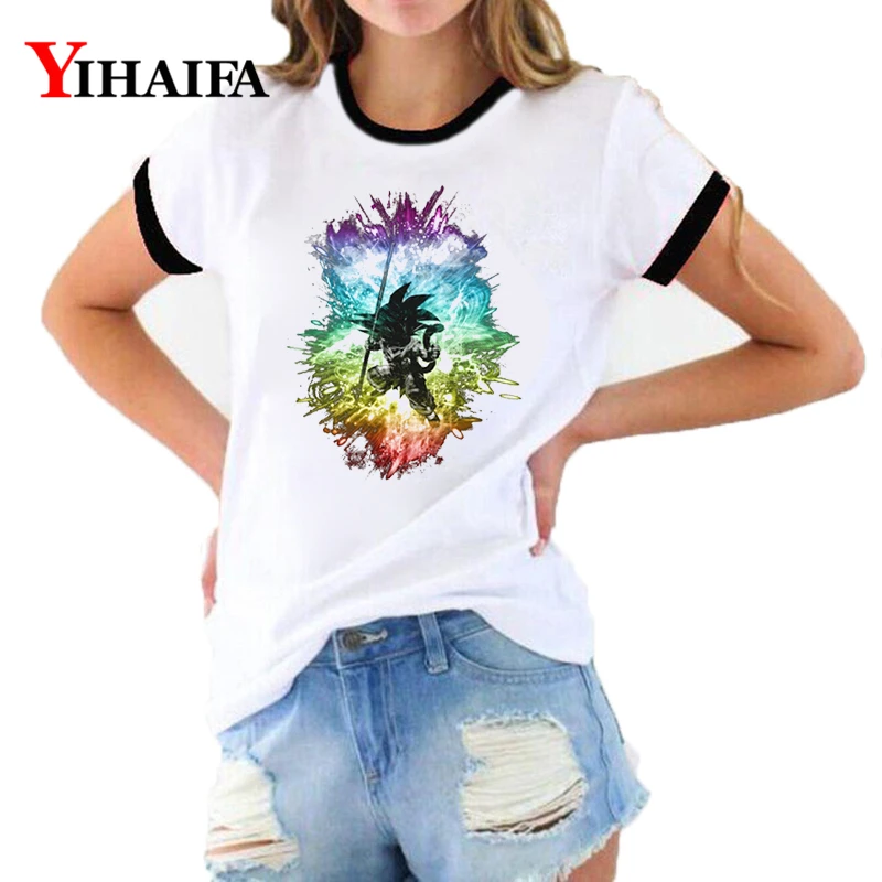 YIHAIFA Dragon Ball Z футболки 3D принт Радуга Гоку Графические женские мультфильм