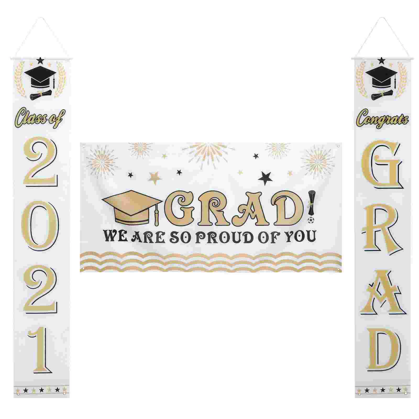 

1 Set Congrats Grad Graduation Couplet Grad Party Decorative Hanging Banner