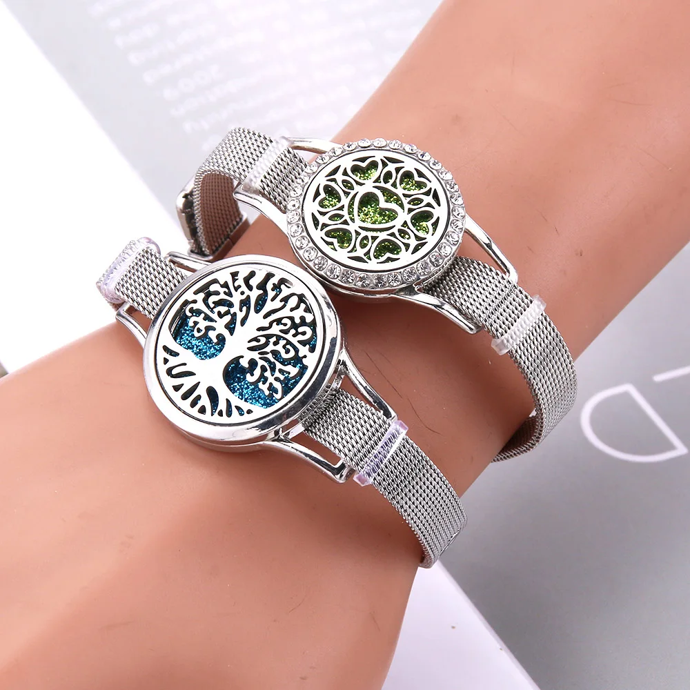 Женский браслет с подвеской Lotus Heart Kaleidoscope ароматерапия из нержавеющей стали