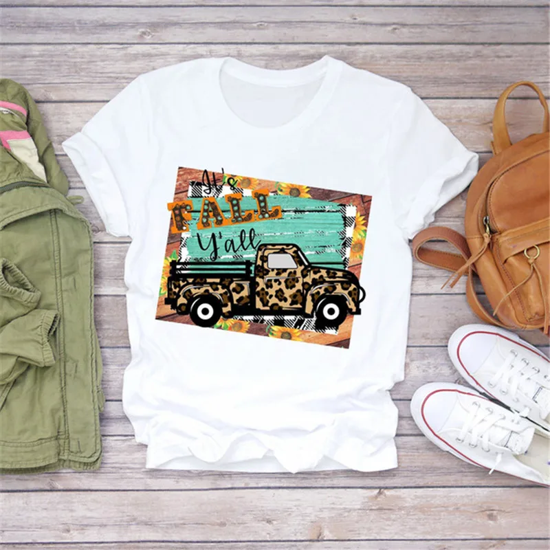 Женские леопардовые футболки LUSLOS модные женские с коротким рукавом и принтом