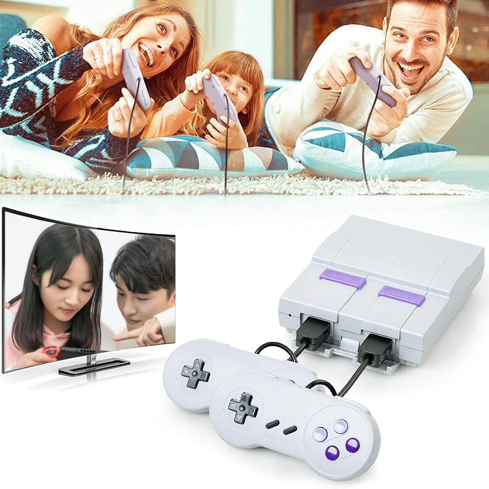

Mini HD HDMI TV Video Game Console Handheld Retro Family Game Console Built-In 821 Classic for SNES games Dual gamepad