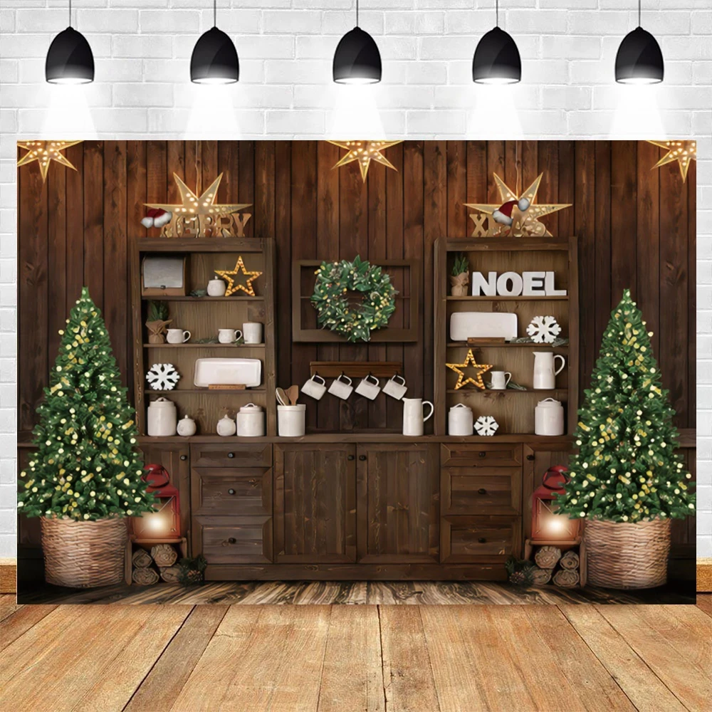 

Merry Christmas Backdrop Wooden House Room Interior Baby Portrait Photography Background Photo Shoot Photophone Photozone Prop