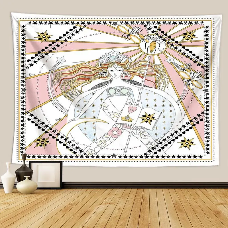 Пять звезд настенный гобелен с индийской мандалой Настенный декор тканые