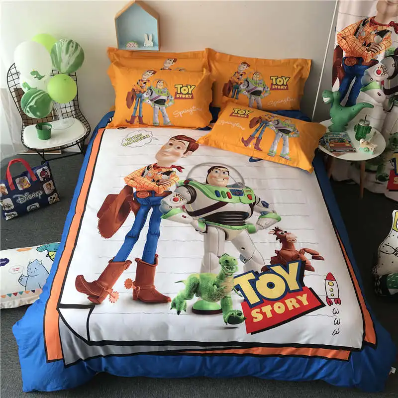 Disney Toy Story Утешитель постельные принадлежности набор Полный Твин Королева Король размер пододеяльник хлопок Базз Лайтер мальчик подарок плоский лист ребенок
