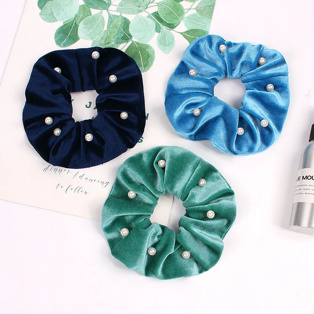 1 шт. бархатные резинки для волос с жемчугом| |