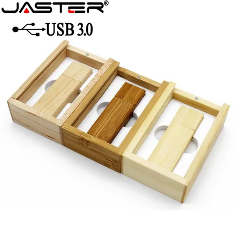 Флэш-накопитель JASTER, USB 3,0, деревянный корпус, 4/8/16/32/64 ГБ