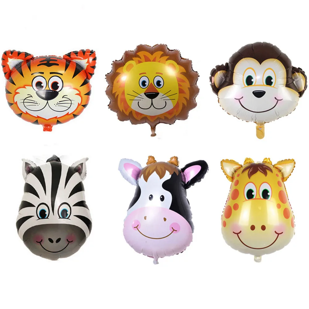 

Jungle Animal Monkey Lion Balloon Set Metallic Balloon Number 1 2 3 4 5 Happy Birthday Party Decorations Kids 1st Oh Baby Shower