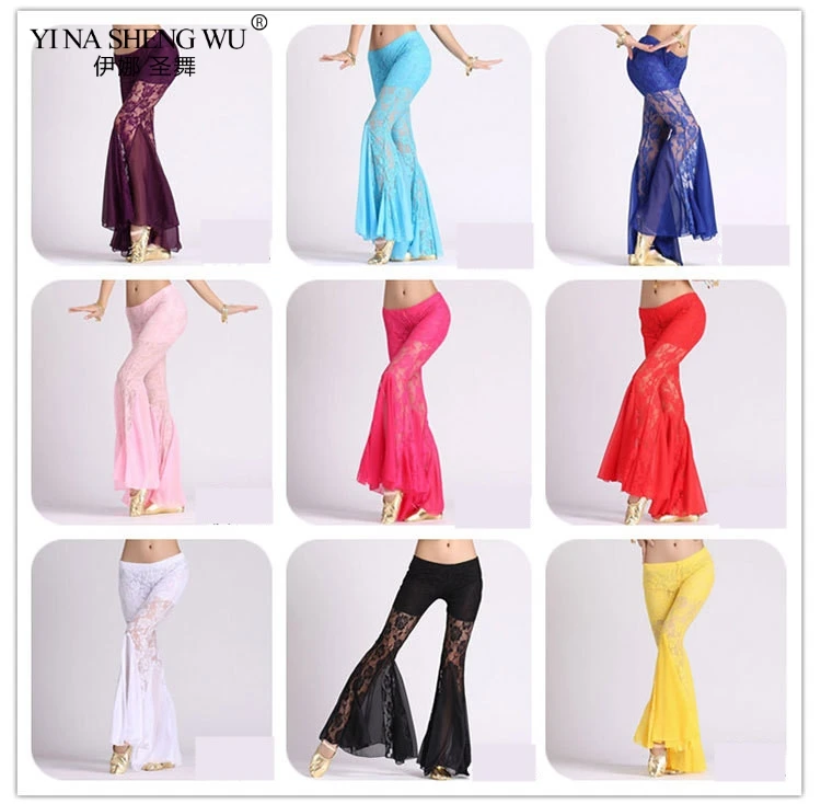 Женский костюм для танца живота кружевные брюки шаровары из хлопка с кристаллами