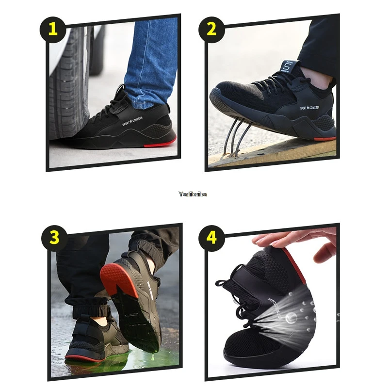 Новые защитные ботинки со стальным носком защитная обувь дышащая Рабочая с