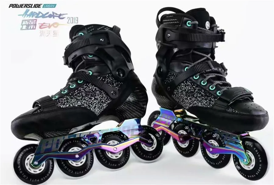 Оригинальные Powerslide EVO Hardcore городские роликовые коньки из углеродного волокна, уличные роликовые коньки для взрослых, обувь для катания на коньках