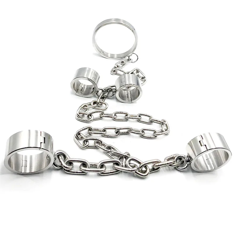 Couple Bdsm Bondage Torture Slave Collar Handcuffs Ankle Cuffs Adult Games Fetish Sex Toys For