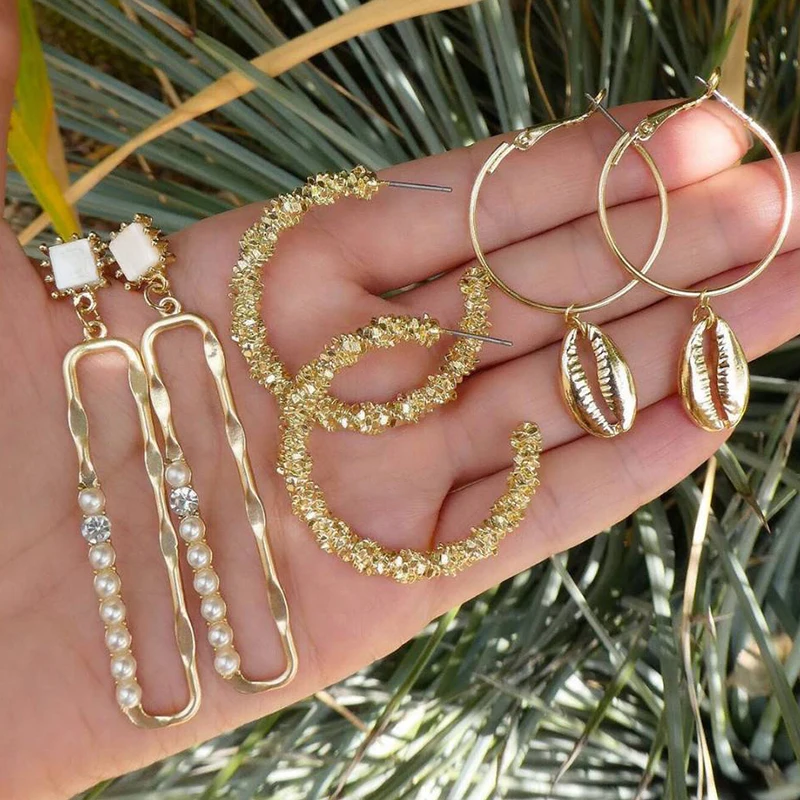 6 шт./партия Boho основа серьги комплект ювелирных изделий для женщин круглый