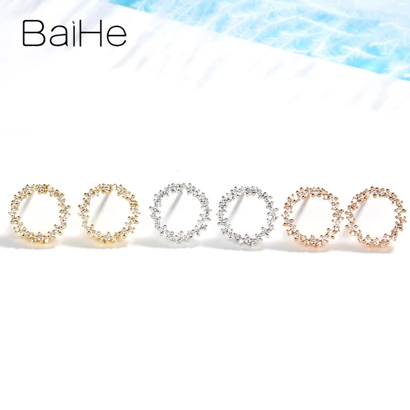 BAIHE для настоящих солидных Ювелирные наборы из 18 каратного