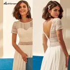 Сексуальное свадебное платье в стиле бохо, искусственное шифоновое кружевное платье с открытой спиной и шлейфом, свадебные платья в стиле бохо, новинка 2021