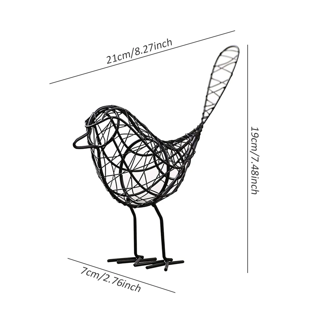 

Iron Bird Figurines Abstract Bird Miniatures Vintage Animal Figurine Craft Desktop Bird Ornament Home Decoration Creative Gift