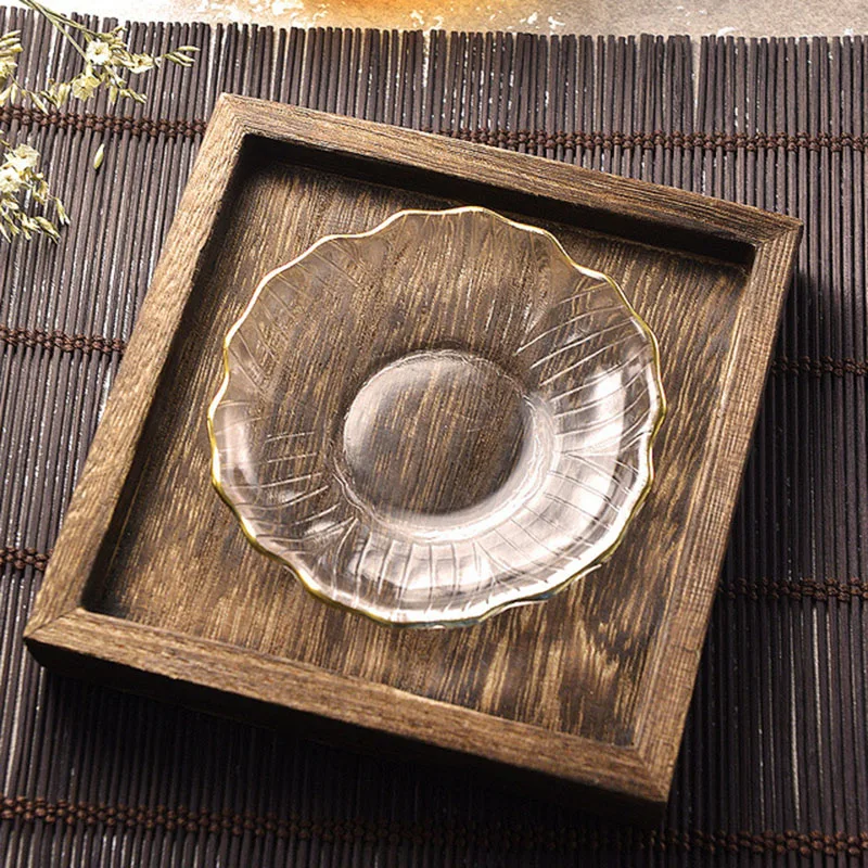 Стеклянная тарелка в японском стиле форме цветка для суши торта десерта