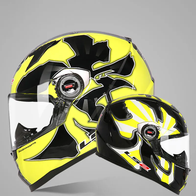 LS2 FF358 анфас бездорожье Мотокросс Мотоцикл мото скутер шлем Casco Capacete ECE - Цвет: Yellow Warrior