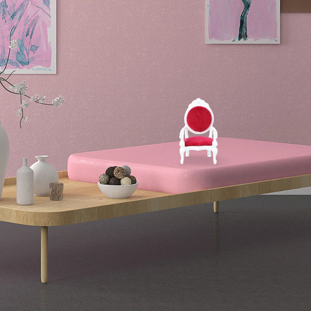 

1Pc Mini Chair Ornament Mini Furniture Adornment Wooden Chair Furniture Model