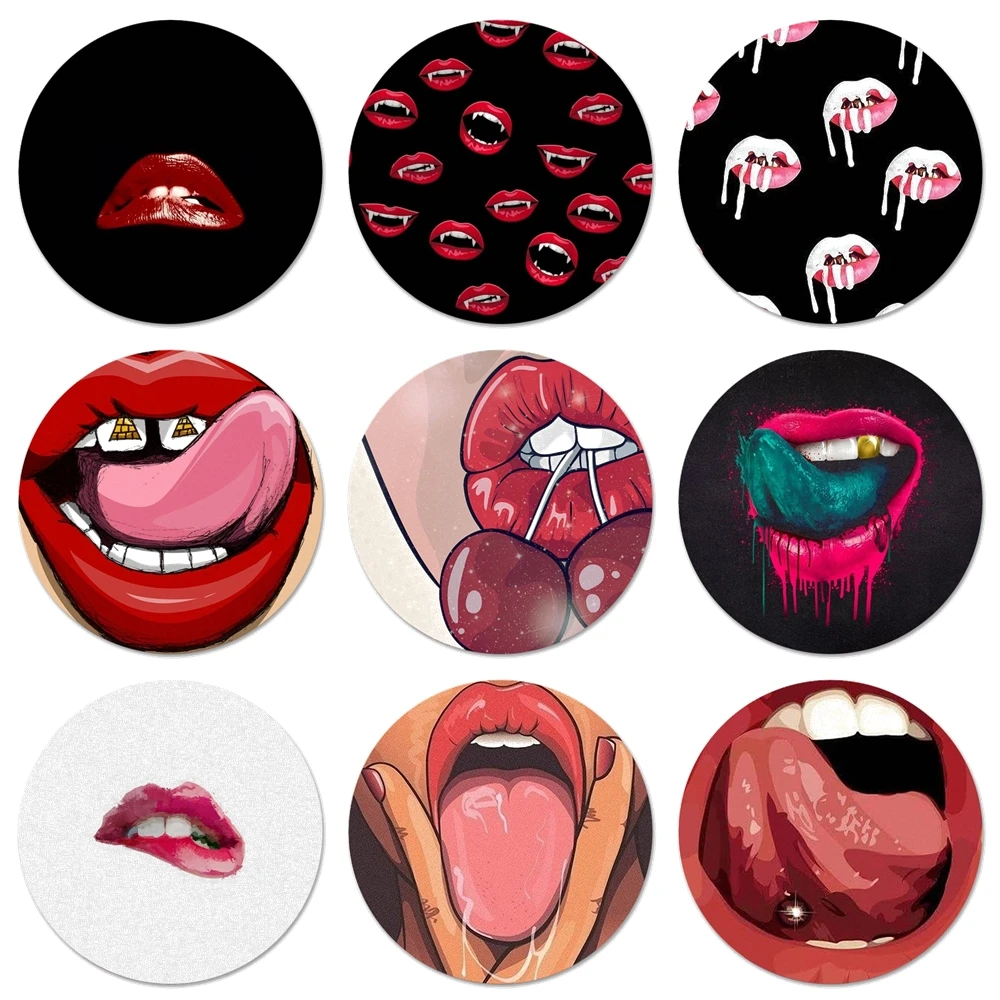 

58 мм exy lady Red lips hot girl значки значок Металлические Значки для фотографий