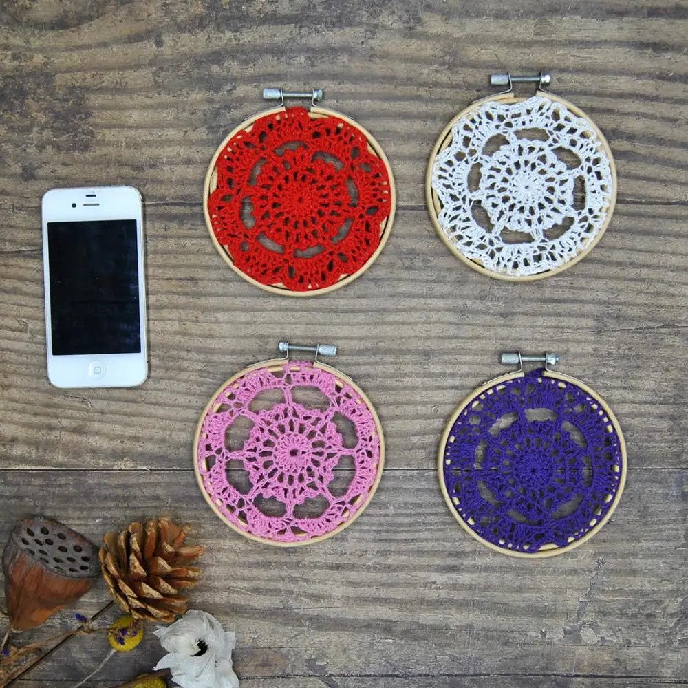 

Handmade Wall Decor hanging Dream Cotton flower Lace Catcher Wedding Background party home shop decoration No.A001 diameter 10cm