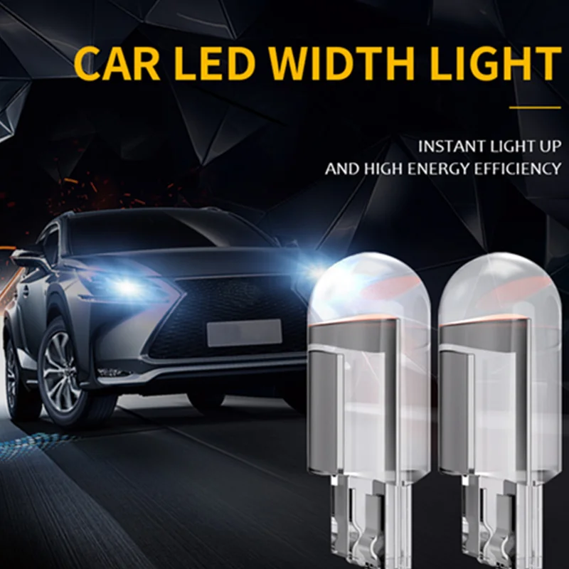 

10 Pcs Car LED Glass Housing Cob Bulb Reading Dome Lamp Marker Wedge License PlateLight Bulb 6000K DC 12V Auto Universal Tools