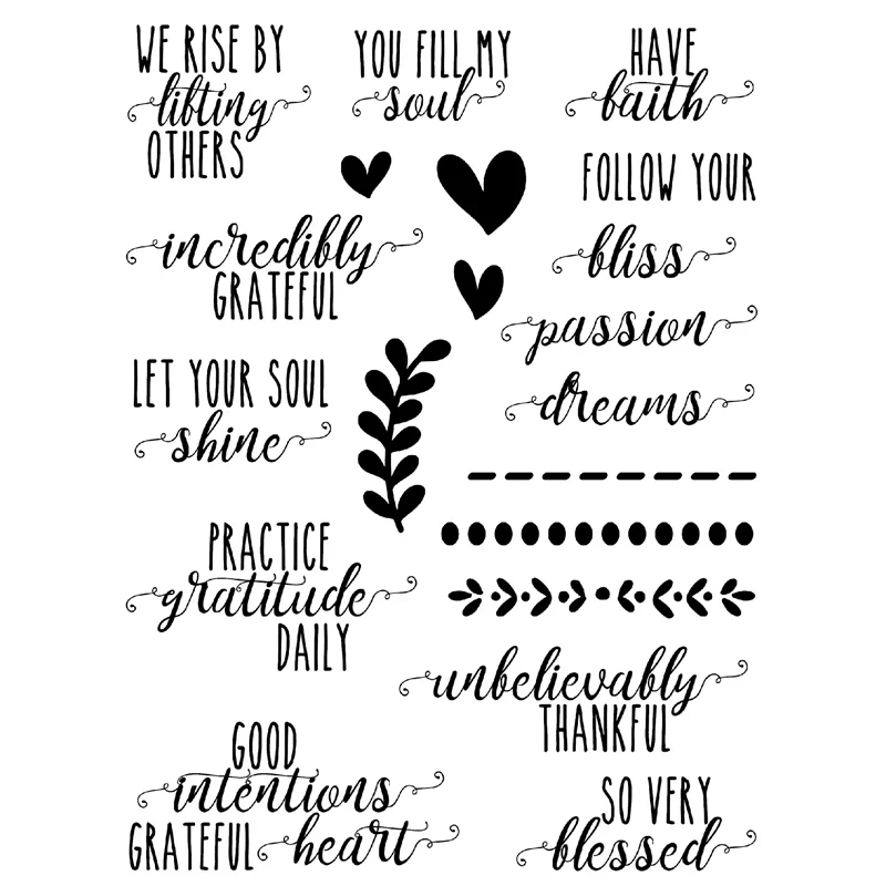 

2021 New Edge Lace Clear Stamps For Girls Craft Making Thankful Words Greeting Card and Scrapbooking No Metal Cutting Dies