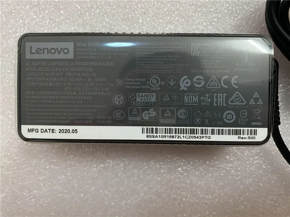 65w type c laptop charger adapter for lenovo thinkpad t490 x1 carbon 5th 6th t490s t480 t480s yoga 11e 5th e580 x280 02dl126 free global shipping