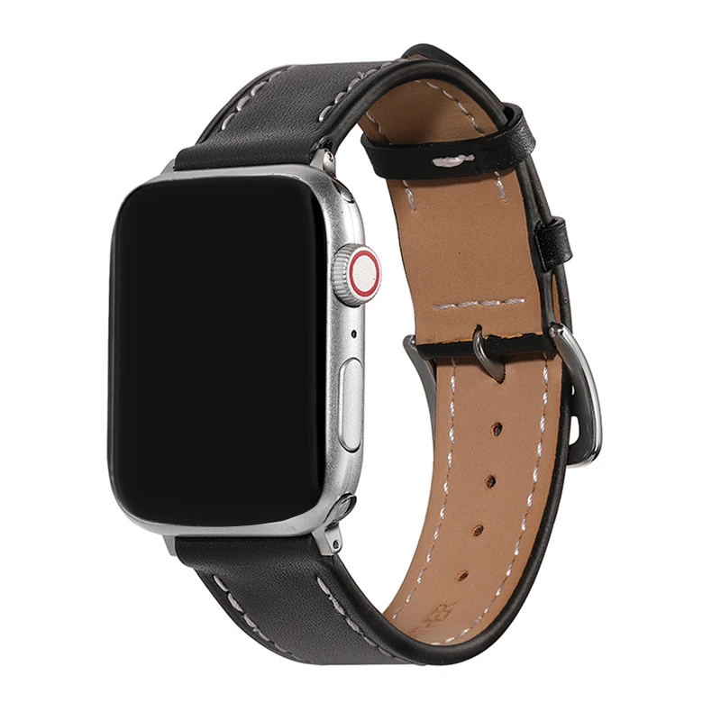 

UTHAI A45 Leather strap apple watch band 44mm 40 Watch Strap for apple watch series 6 se 5 4 watchband for iwatch series 3 2 1