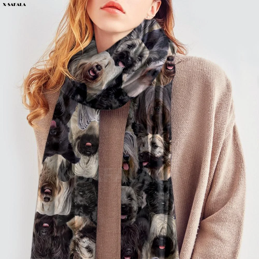 

Осенне-зимний Подарочный шарф Skye Terrier, Женская шаль из кашемира в британском стиле, толстый длинный шейный платок из пашмины