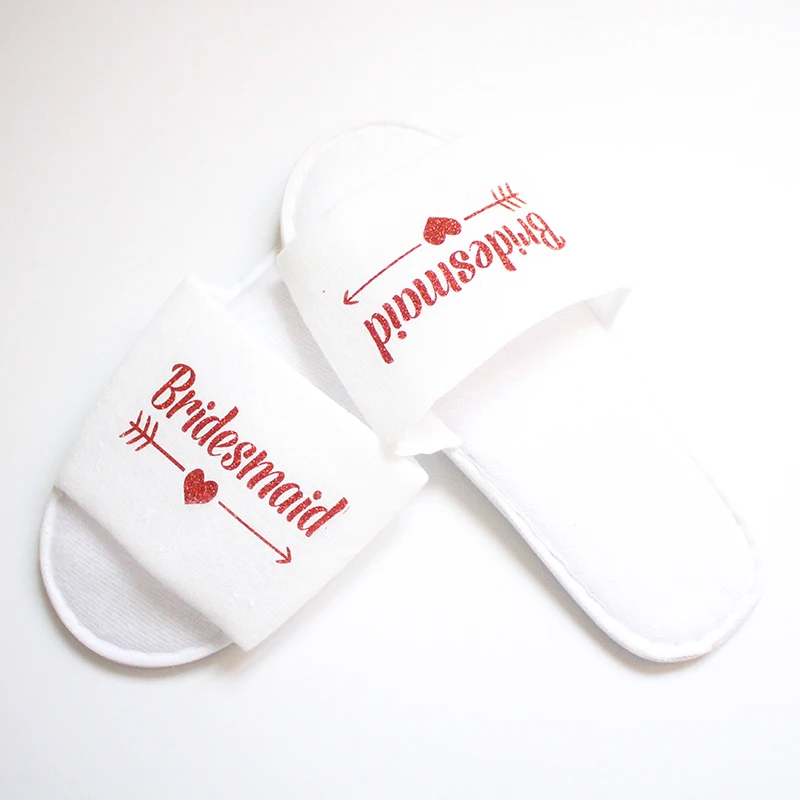 1 пара Красные блестящие буквы Свадебные шлепанцы для вечеринки Шлепанцы