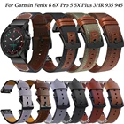 Ремешок кожаный для смарт-часов Garmin Fenix 5 5X Plus 6 6X Pro 935 945спуск Mk1, 26 дюймов, 22 мм