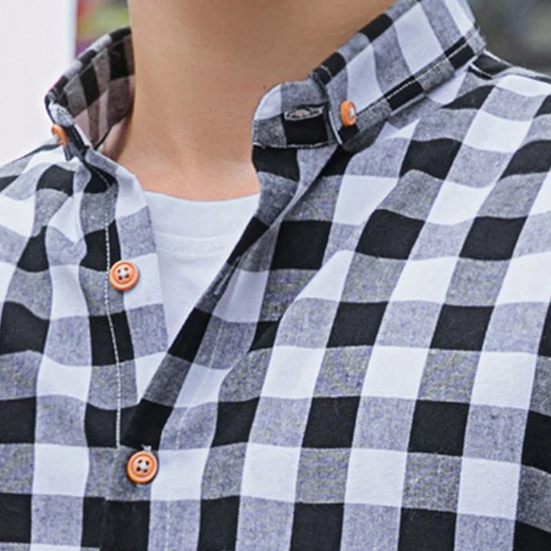Новая весенняя хлопковая рубашка в клетку с отворотами-это чистая и свежая