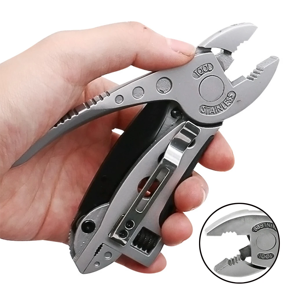 

Portable Pocket Multitool Stainless Steel Multitool Pliers Knife Screwdriver Wrench Jaw Spanner Mini Tools ferramentas manuais