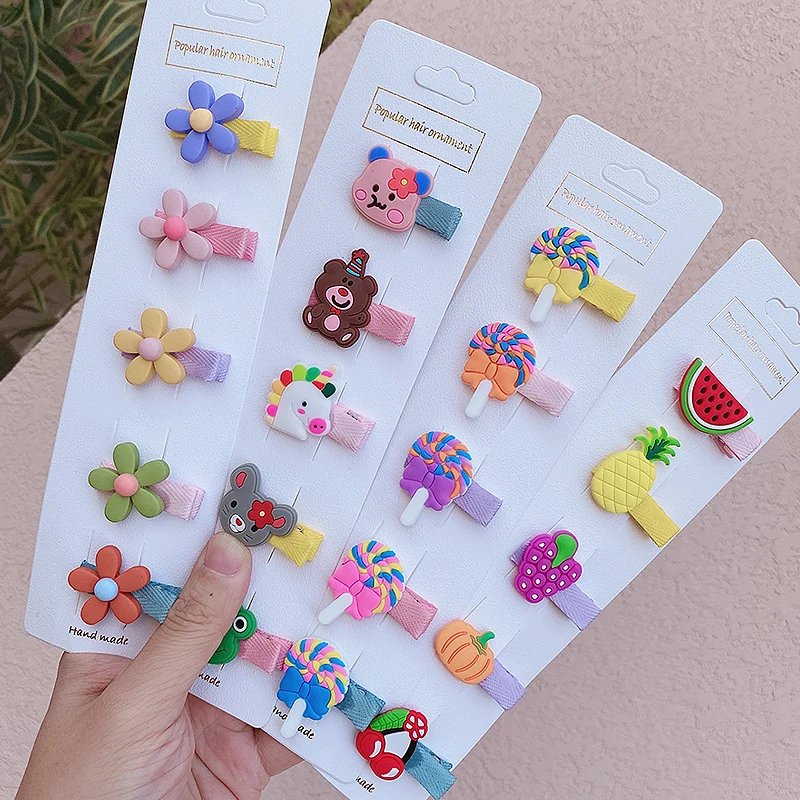 

5/10 шт./компл. kakakids силиконовый мультяшный стиль полноразмерный Безопасный детский зажим для волос утка зажим для волос Детские аксессуары д...