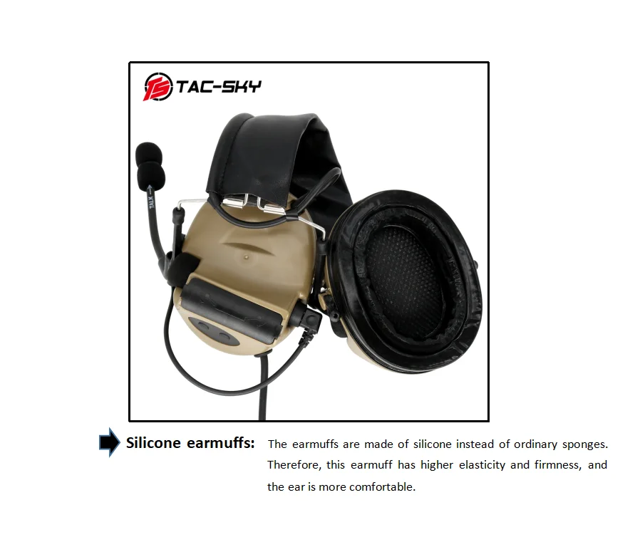 COMTAC II TAC-SKY COMTAC comtac ii силиконовые наушники Версия Охота шумоподавление Воздушный пистолет Военная стрельба тактический головной убор