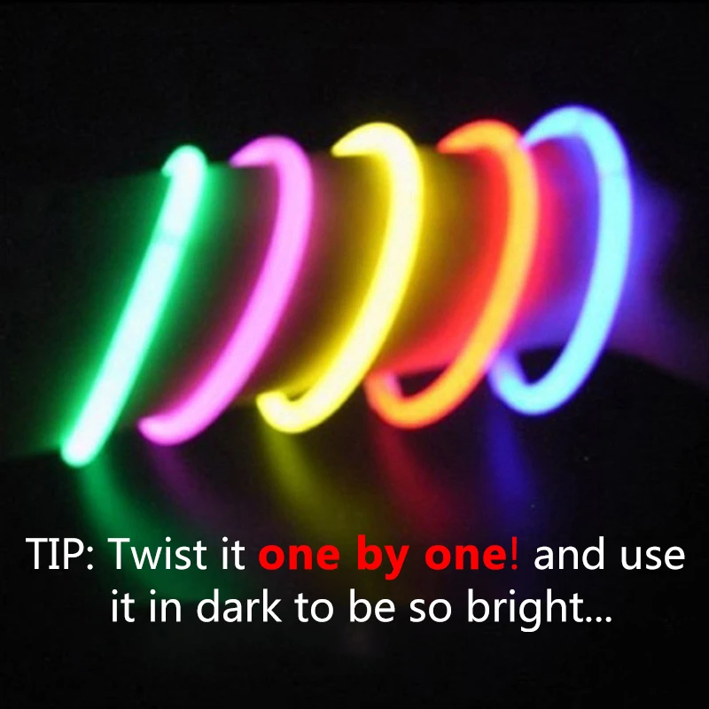 

100 Pcs Party Fluorescence Light Glow Sticks Bracelets Necklaces Neon For Wedding Party Glow Sticks Colorful Glow Stick 50pcs