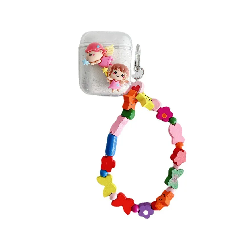 

Little Angel Rainbow Chains Transparent Apple AirPods Case Cover Airpod Case Air Pods Case Airpod Pro Case Air Pods Pro Case