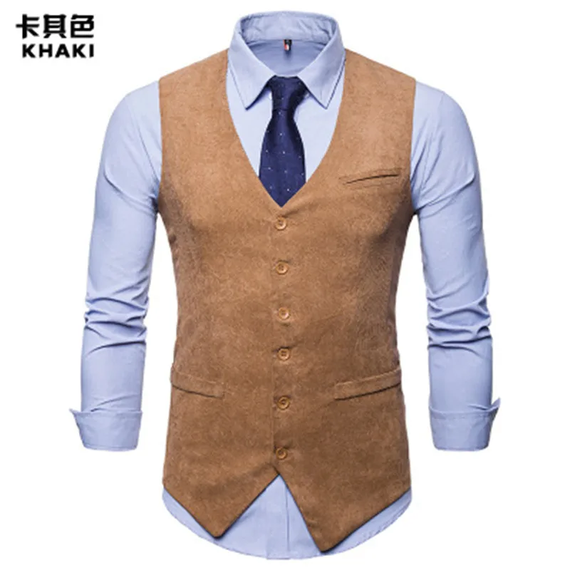 

Mens Corduroy Suit Vest Mens Foramal Weeding Dress Vests Waistcoat Men Gilet Business Wedding Tuxedo Vest