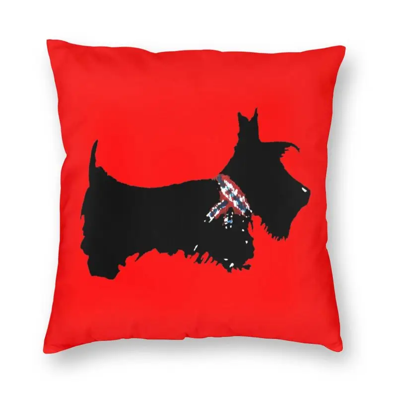

Scottie Dog Cushion Cover 40x40cm Decoration Printing Scottish Terrier Throw Pillow for Sofa Double Side