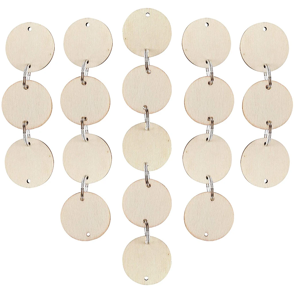 100 шт круглой формы в форме сердца кусочки дерева теги диски железные петли